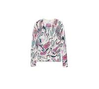 Desigual Pull Plat en Tricot Fin pour Femme Sweat-Shirt, Blanc, Taille