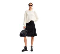 Desigual Pull Plat en Tricot Fin pour Femme Sweat-Shirt, Blanc, XL