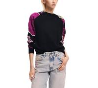 Desigual Pull Plat en Tricot Fin pour Femme Sweat-Shirt, Noir, XL