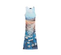 Desigual Robe beige clair / bleu ciel / bleu foncé / orange, Taille 38