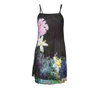 Desigual - Robe Courte Réversible à Fleurs - Femme - Robes - Noir - Taille: 38 FR