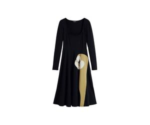 Desigual Robe écru / moutarde / noir, Taille 42