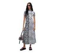 Desigual Robe en Tricot à Manches Courtes pour Femme, Blanc