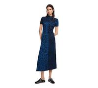 Desigual Robe en Tricot à Manches Courtes pour Femme, Bleu, X-Small