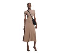 Desigual Robe en Tricot à Manches Courtes pour Femme, Marron, XL