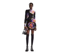 Desigual Robe en Tricot à Manches Longues pour Femme, Noir