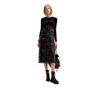 Desigual Robe en Tricot à Manches Longues pour Femme, Noir, Taille