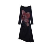 Desigual Robe grenadine / noir / coquille d'oeuf, Taille 38