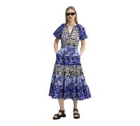 Desigual - Robe Longue Cells Lacroix - Femme - Robes - Bleu - Taille: 38 FR