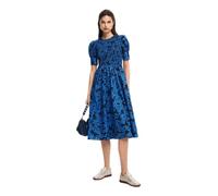 Desigual Robe tissée à Manches Courtes pour Femme, Bleu, XL