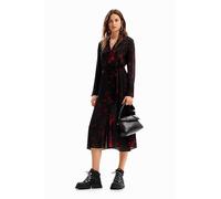 Desigual Robe tissée à Manches Longues pour Femme, Noir, XL