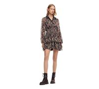 Desigual Robe tissée à Manches Longues pour Femme, Noir, XL
