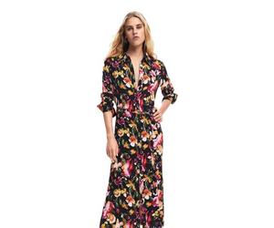 Desigual Robe tissée à Manches Longues pour Femme, Rouge, Taille