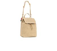Desigual Sac à dos femme Half Logo Raffia Luena – Raffia beige naturel – Taille unique