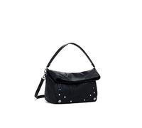 Desigual Sac bandoulière Loverty Embro Patch 33 cm zippé broderie clous métalliques Noir