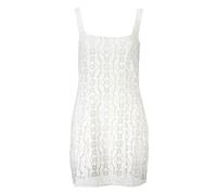 Desigual, Femme, Robes, Blanc, Taille: 44 FR Robe chic sans manches avec encolure carrée