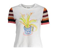 Desigual, Femme, Tops, Blanc, Taille: 44 FR Dynamique T-shirt Blanc Femme