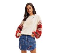 Desigual Sweat_Baloon Shirt, Blanc, Taille L Femme