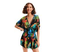 Desigual Swim_Top Tropical Party Haut de Bikini, Noir, XL Femme
