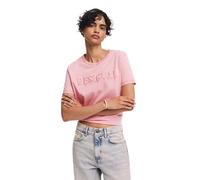 Desigual T- Shirt à Manches Courtes en Tricot pour Femme, Rouge, XL