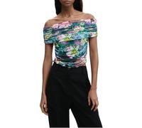 Desigual T-Shirt à Manches Longues de la Collection Femme, Vert, L