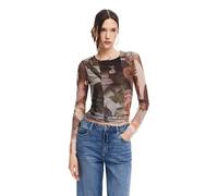 Desigual T- Shirt à Manches Longues en Tricot pour Femme, Jaune