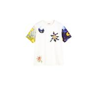 Desigual T-Shirt 'Cosmos' bleu nuit / citron / blanc, Taille S