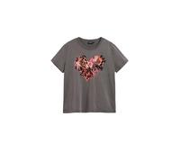 Desigual T-shirt gris foncé / rose clair / noir, Taille L