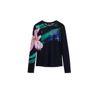 Desigual T-shirt jaune / vert / lavande / rose / noir, Taille M