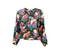 Desigual T-shirt manches longues fleuri col V Noir : Taille - S Taille : S