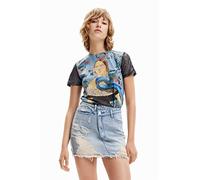 Desigual TS_Filipa 5000 T-Shirt, Bleu, Taille S Femme