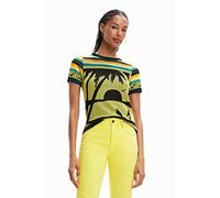 Desigual T-Shirt pour Femme, Jaune, M
