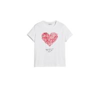 Desigual T-shirt imprimé en coton, col rond, manches courtes, Femme Blanc Taille 38 FR