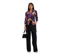 Desigual T- Shirt tissé à Manches Longues pour Femme Blouse, Noir, XL