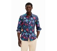 Desigual T- Shirt tissé à Manches Longues pour Homme, Bleu, X-Large