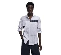 Desigual T- Shirt tissé à Manches Longues pour Homme, Noir, X-Large