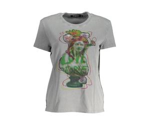 Desigual - Tee-shirt graphique à buste floral - Femme - Tops - Gris - Taille: 46 FR