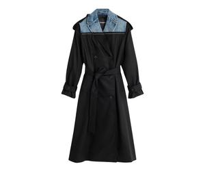 Desigual - Trench Hybride Chaq - Femme - Manteaux - Noir - Taille: 38 FR