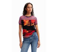 Desigual TS_alejandría T-Shirt, Orange, Taille S Femme