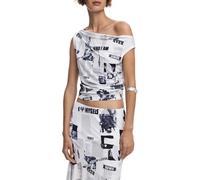 Desigual TS_Breaking News, 1000 Blanc, XL