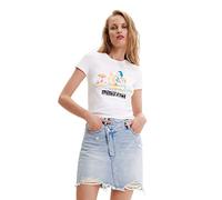 Desigual TS_Dubrovnik 1000 T-Shirt, Blanc, Taille L Femme