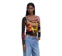 Desigual T-shirt manches longues Femme Marron Taille XS