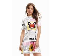 Robe courte femmes Desigual VEST_NEWSPAPER Blanc EU M
