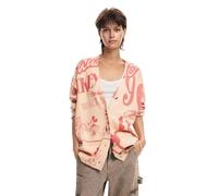 Desigual Veste épaisse en Tricot Plat pour Femme Sweat-Shirt, Rouge, Taille