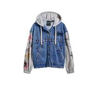 Desigual Veste mi-saison bleu denim / gris / mélange de couleurs, Taille L
