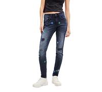 Desigual Woman Denim Long Trouser Pantalon décontracté, Bleu, 40 Femme
