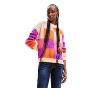 Desigual Woman Flat Knit Thick Gauge Pullover Sweat-Shirt, Orange, Taille L Femme