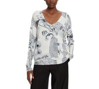 Desigual Woman Flat Knit Thin Gauge Pullover Sweat-Shirt, Blanc, Taille L Femme