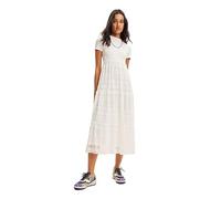 Desigual Woman Knit Dress Long Sleeve Robe, Blanc, M Femme