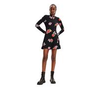 Desigual Woman Knit Dress Long Sleeve Robe, Noir, M Femmes